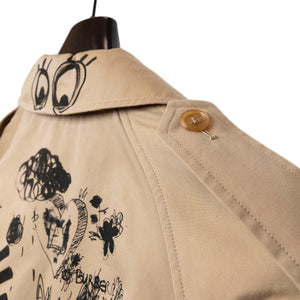 BURBERRY SKETCH PRINT TRENCH COAT BROWN / MULTICOLOURED