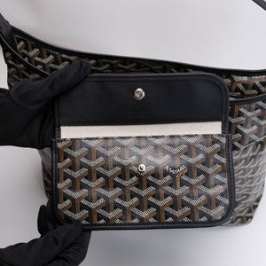 GOYARD BOHEME HOBO BAG BLACK CALFSKIN LEATHER CANVAS SHW