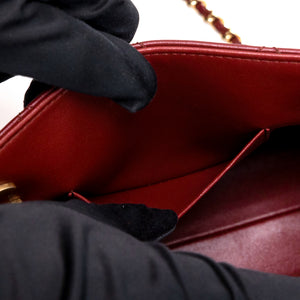 CHANEL MINI SHOPPING TOTE DARK BURGUNDY LAMBSKIN GHW (MICROCHIP)