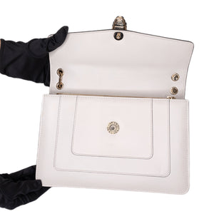 BVLGARI SEPRENTI FOREVER SHOULDER BAG WHITE GHW