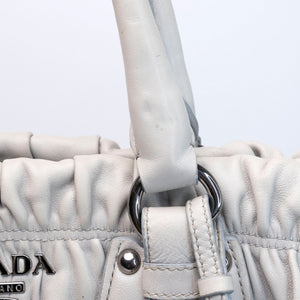 PRADA NAPPA GAUFFRE LARGE BAG GREY SHW