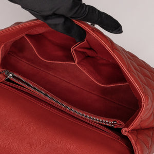 CHANEL MEDIUM COCO HANDLE FLAP BAG RED CAVIAR LEATHER SHW