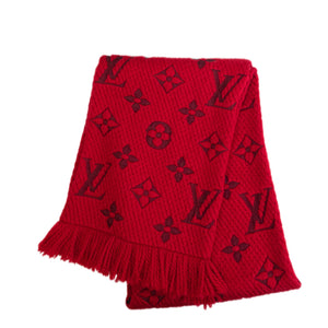 LOUIS VUITTON LOGOMANIA SCARF WOOL / SILK RED