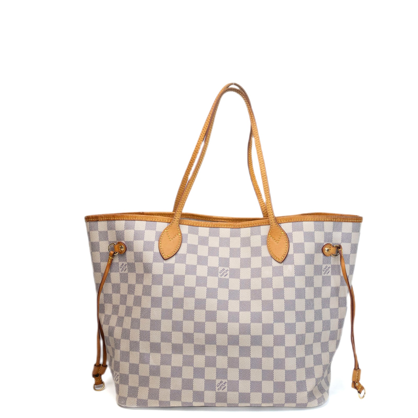 LOUIS VUITTON NEVERFULL MM DAMIER AZUR CANVAS ROSE BALLERINE GHW