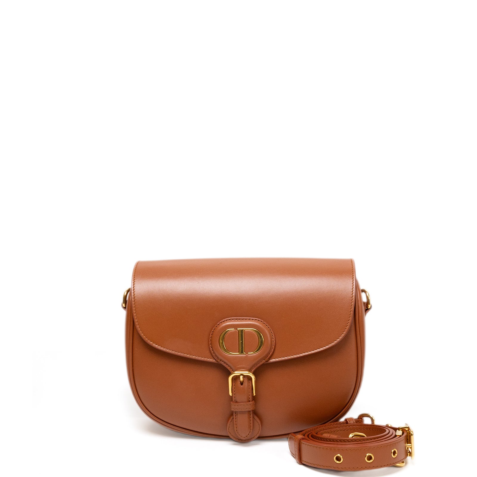 CHRISTIAN DIOR MEDIUM DIOR BOBBY BAG DARK TAN CALFSKIN LEATHER GHW