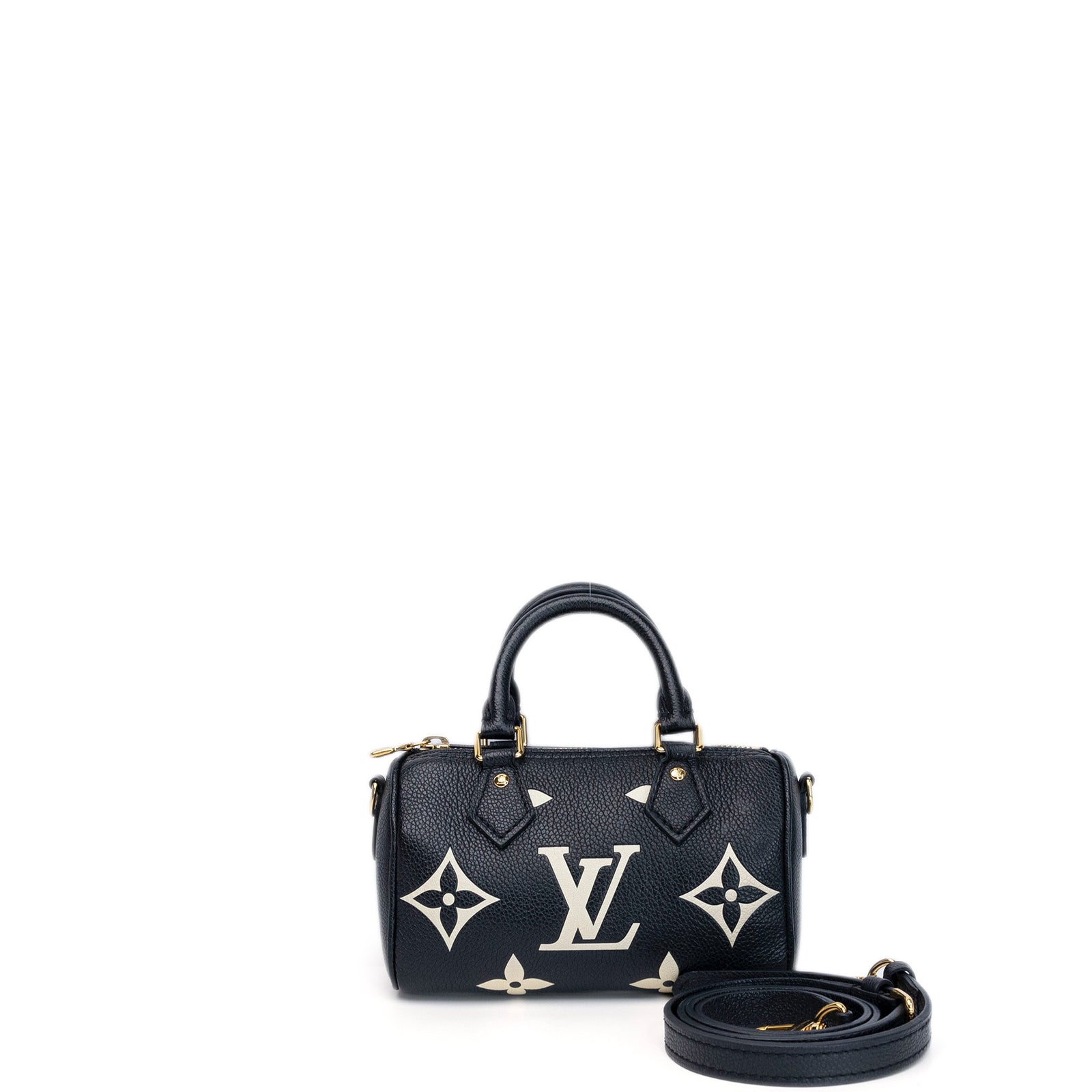 LOUIS VUITTON NANO SPEEDY MONOGRAM EMPREINTE BLACK GHW