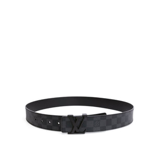 LOUIS VUITTON INITIALS 40MM BELT DAMIER EBENE BLACK WITH BLACK HARDWARE