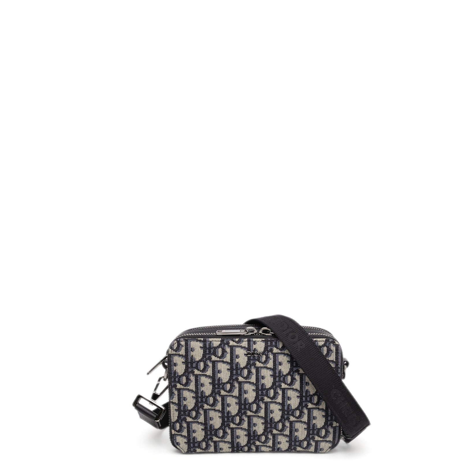 CHRISTIAN DIOR WALLET ON STRAP OBLIQUE JACQUARD CANVAS / LEATHER BLUE SHW