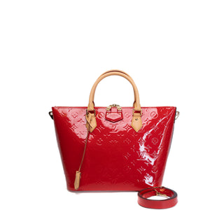 LOUIS VUITTON VERNIS MONTEBELLO MM BAG RED GHW