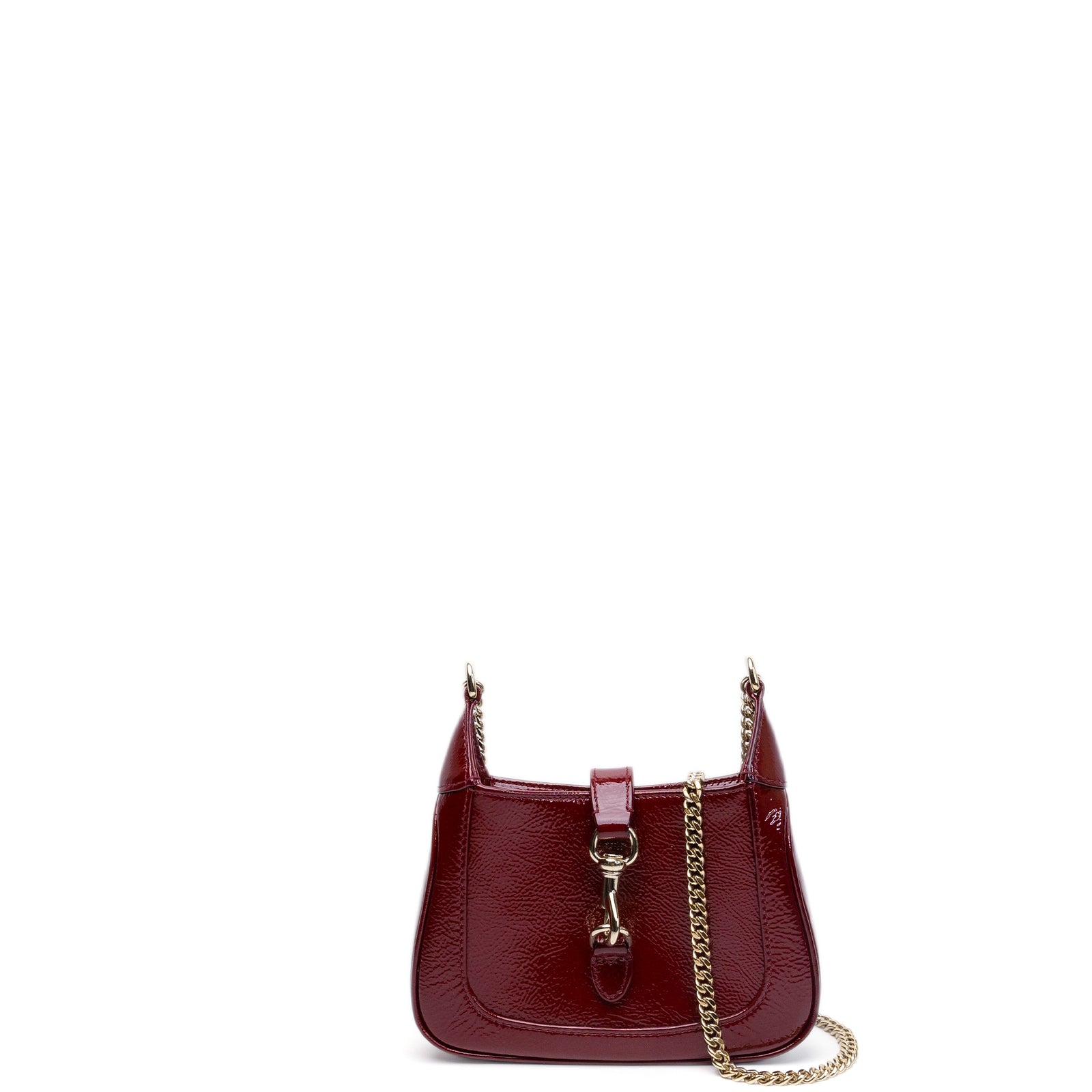 GUCCI JACKIE NOTTE MINI BAG RED PATENT LEATHER GHW
