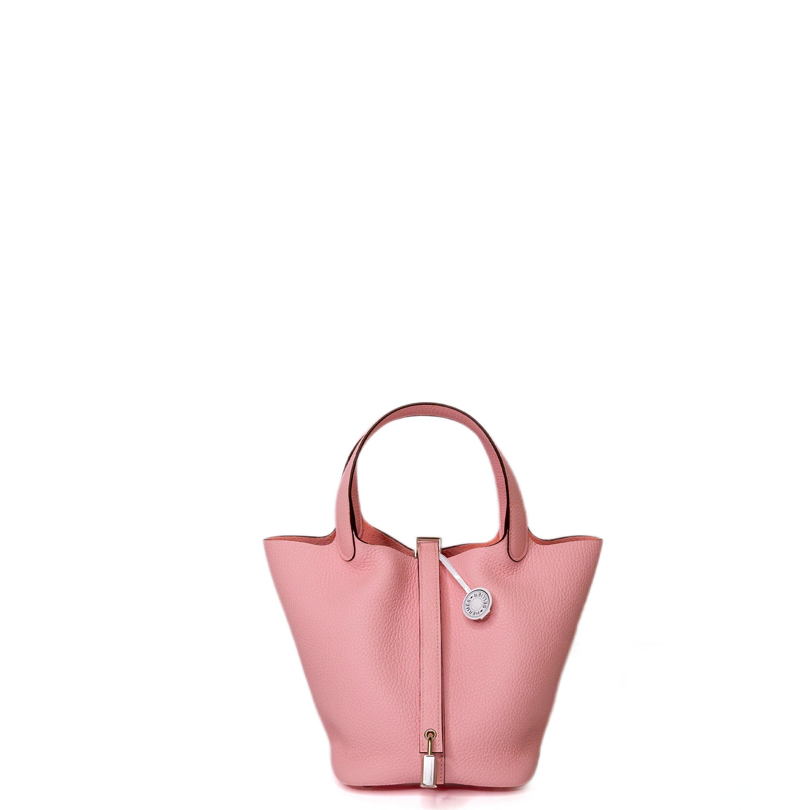 HERMES PICOTIN 18 LOCK BAG CLEMENCE 3Q ROSE SAKURA GHW STAMP K