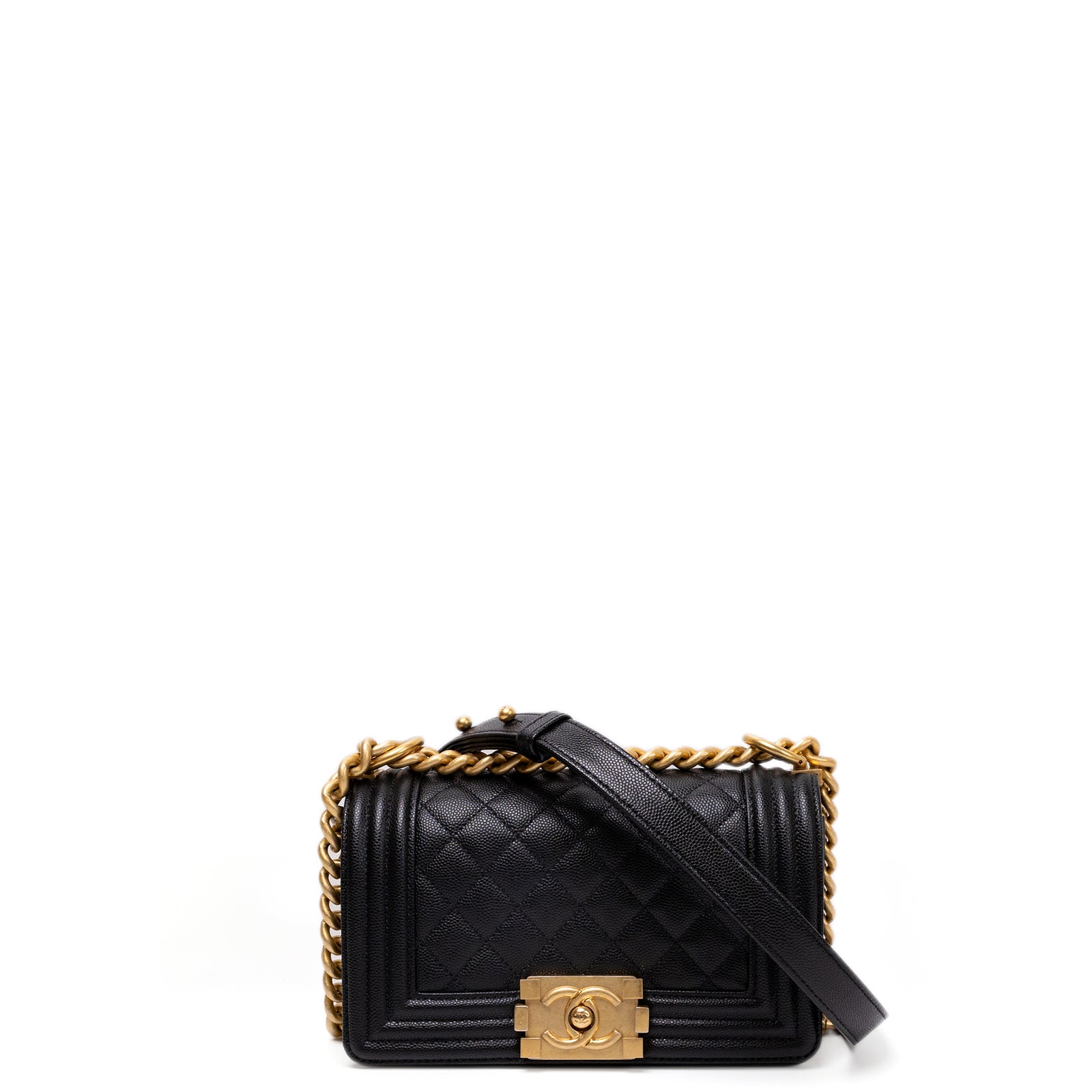 CHANEL LEBOY SMALL BLACK CAVIAR LEATHER GHW