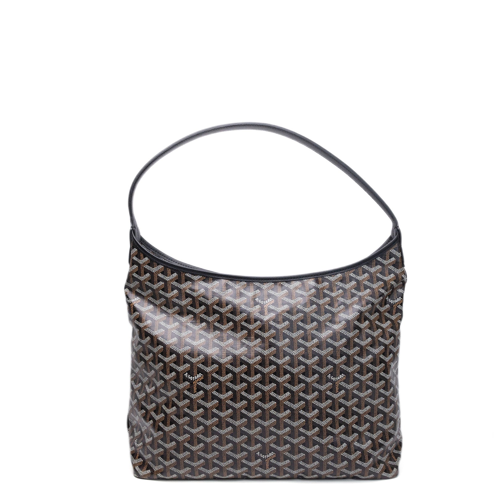 GOYARD BOHEME HOBO BAG BLACK CALFSKIN LEATHER CANVAS SHW