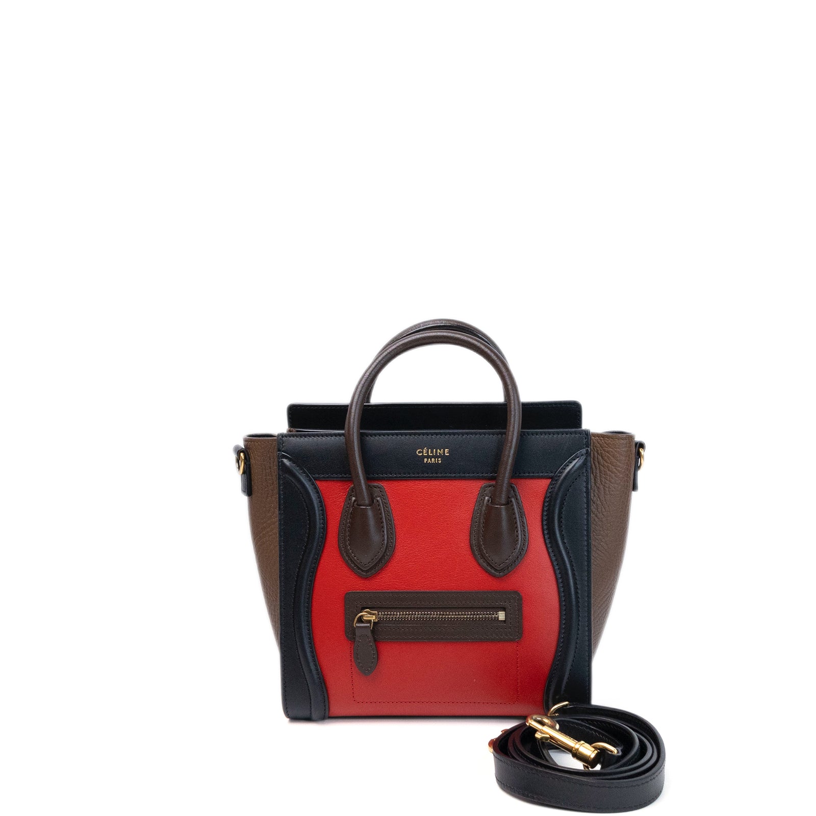 CELINE NANO TRICOLOR LUGGAGE BAG LEATHER GHW