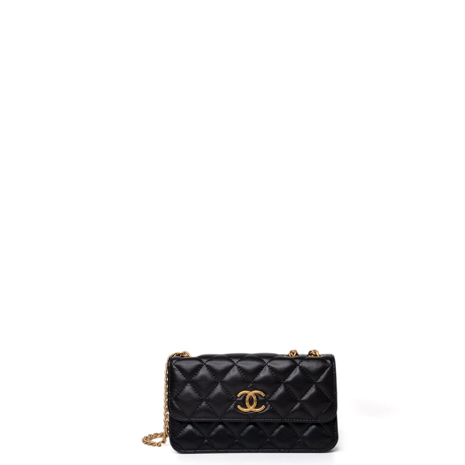 CHANEL 22K MINI WALLET ON CHAIN GHW (MICROCHIP)