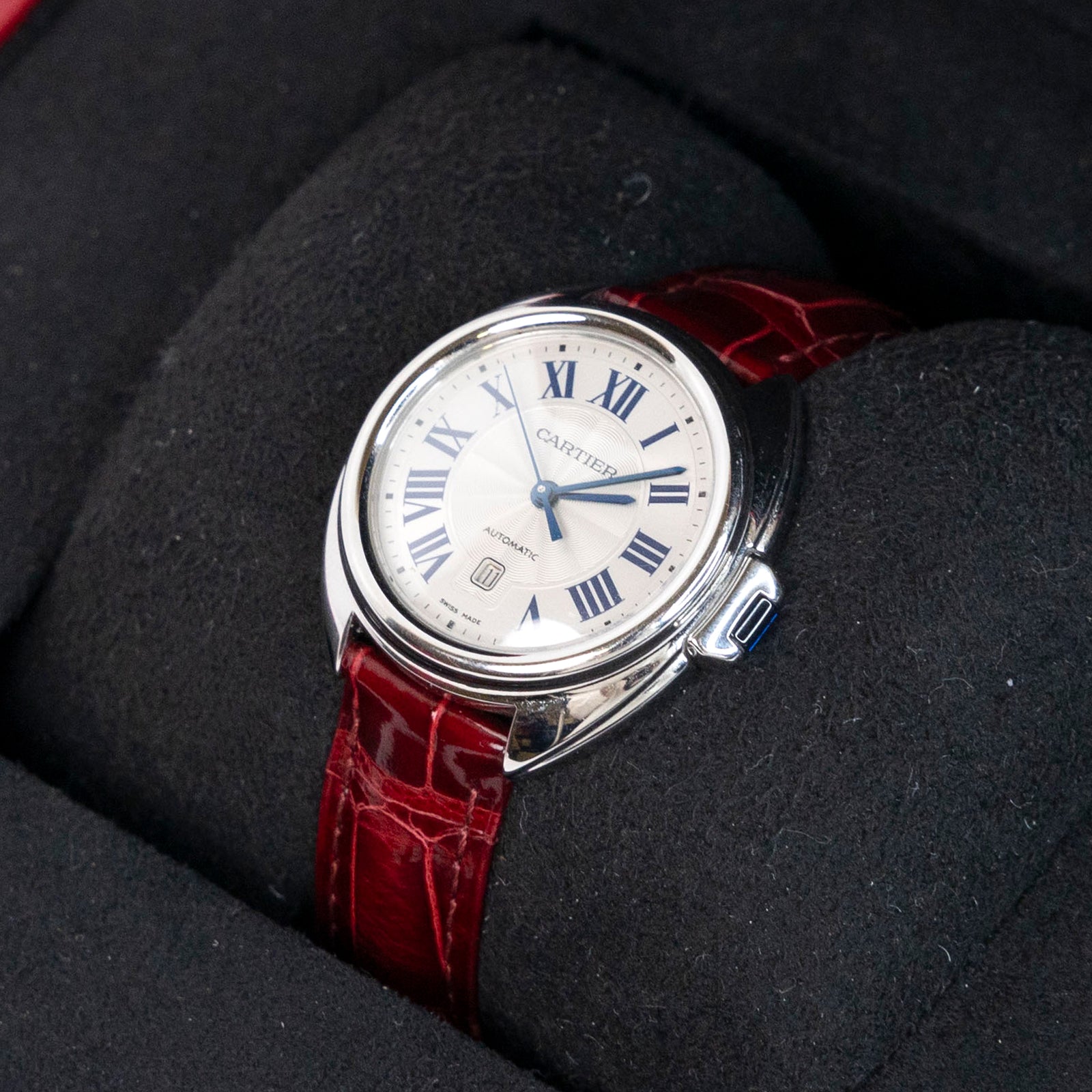 CARTIER CLE DE CARTIER AUTOMATIC 35MM SILVER DIAL LADIES WATCH