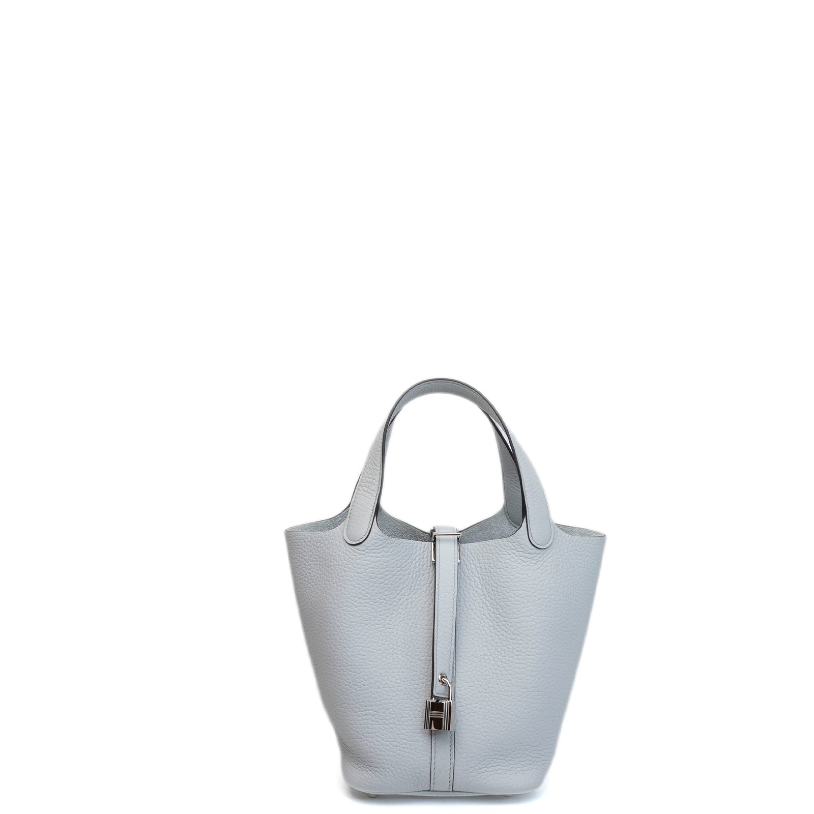 HERMES PICOTIN LOCK 18 CLEMENCE BLUE PALE STAMP W
