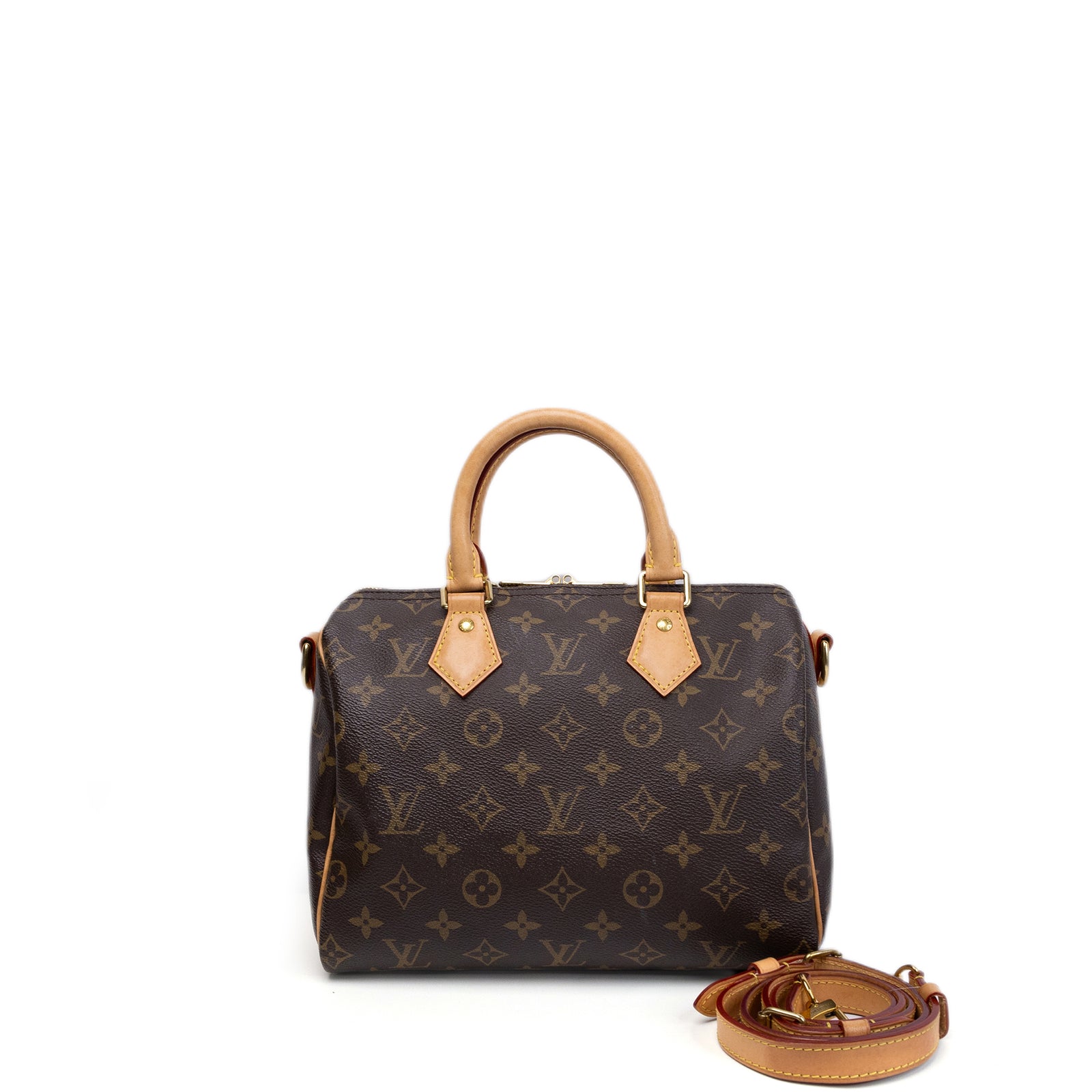 LOUIS VUITTON SPEEDY 25 BROWN MONOGRAM CANVAS GHW (MICROCHIP)