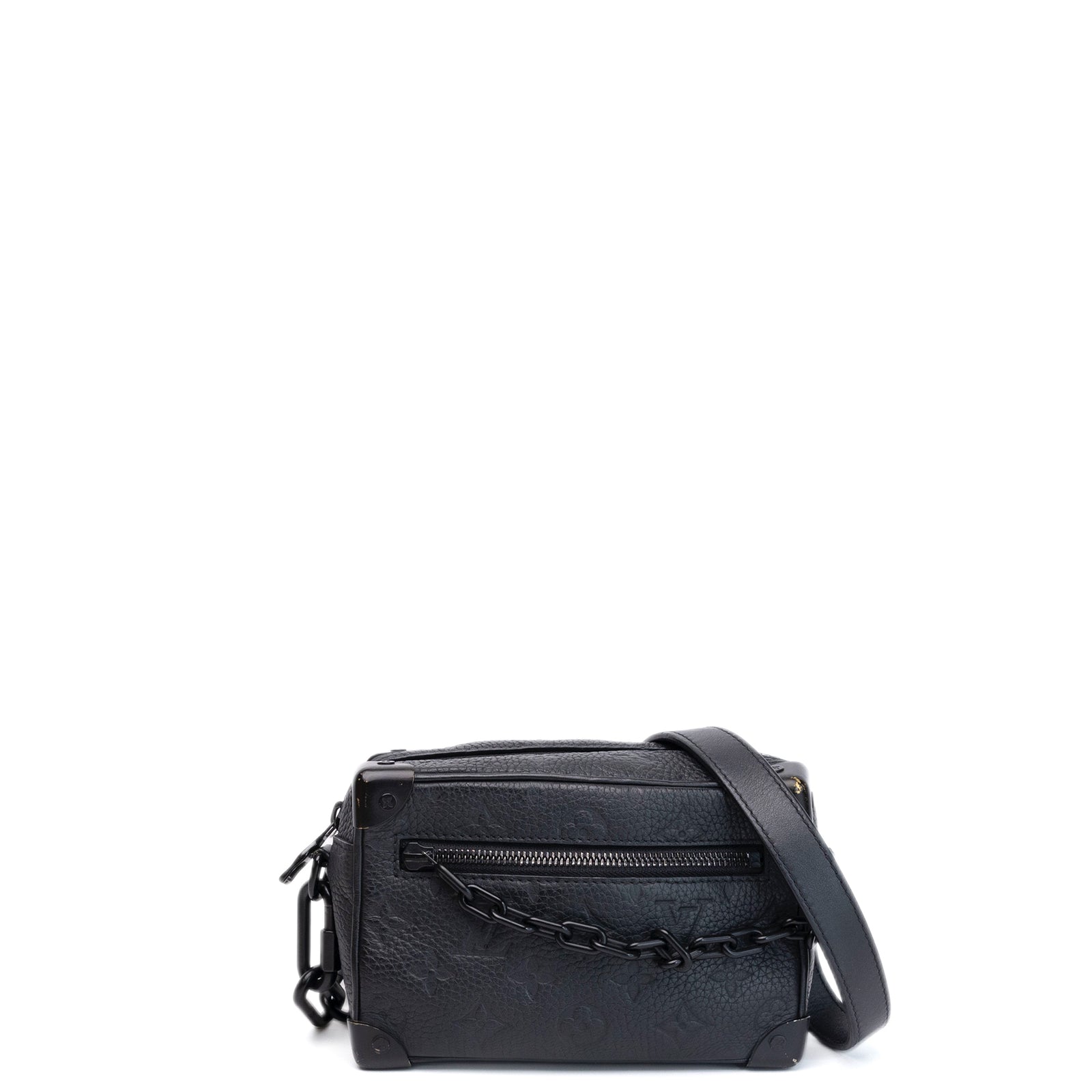 LOUIS VUITTON MINI SOFT TRUNK MONOGRAM TAURILLON LEATHER SO BLACK (MICROCHIP)