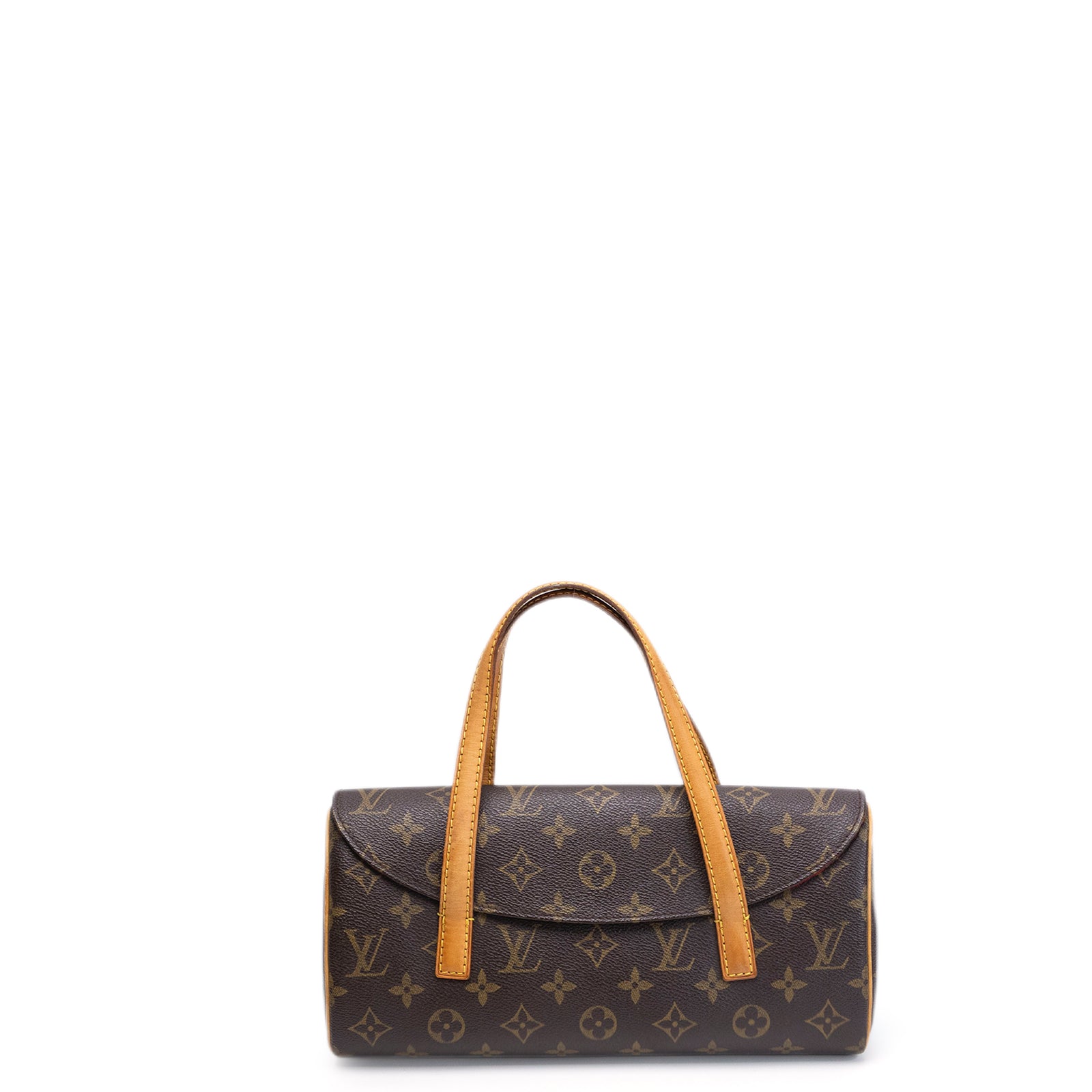 LOUIS VUITTON SORATINE MONOGRAM CANVAS HANDBAG PATENT LEATHER GHW