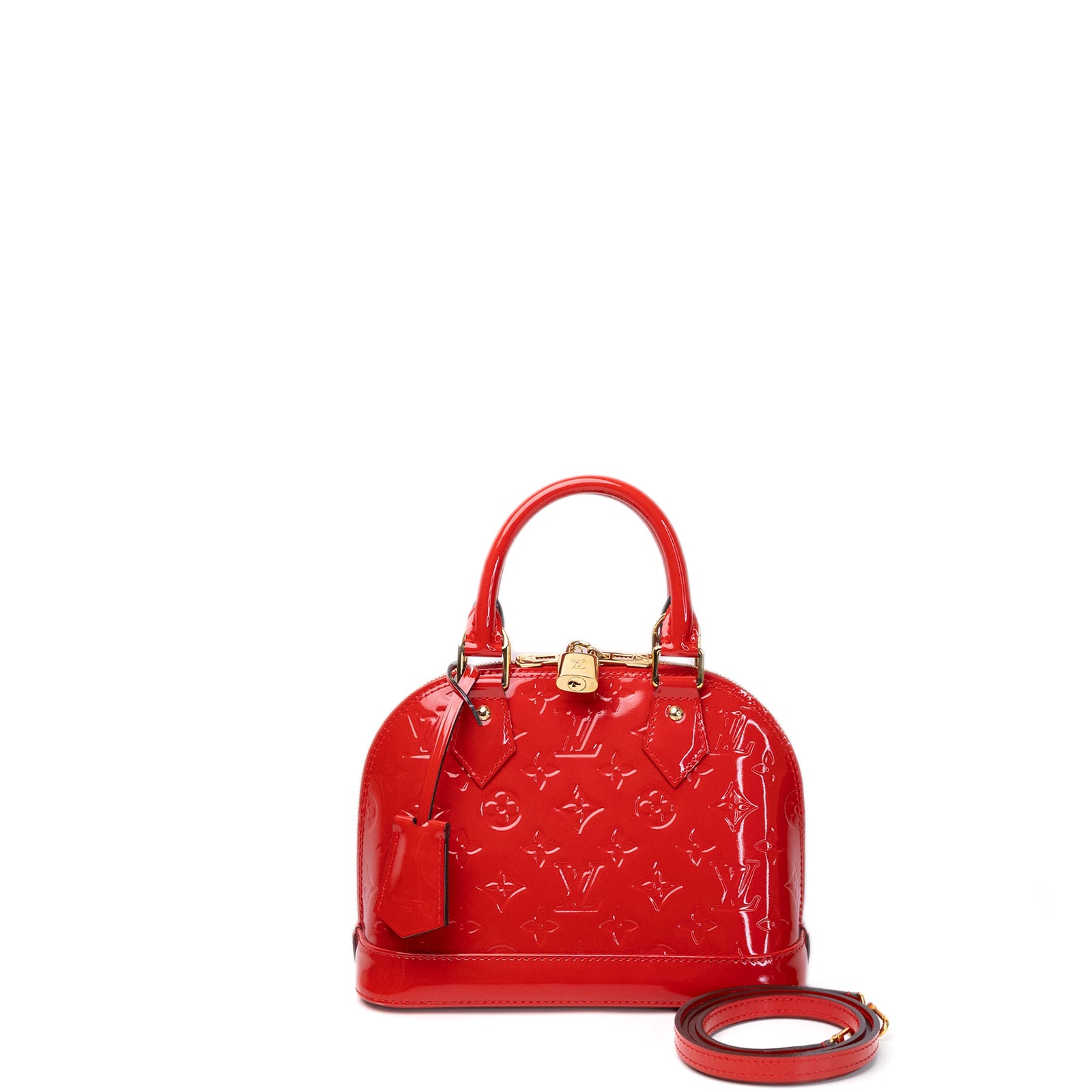 LOUIS VUITTON ALMA BB MONOGRAM PATENT RED GHW