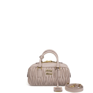 MIUMIU ARCADIE MATELASSE NAPPA LEATHER BAG POWDER PINK GHW