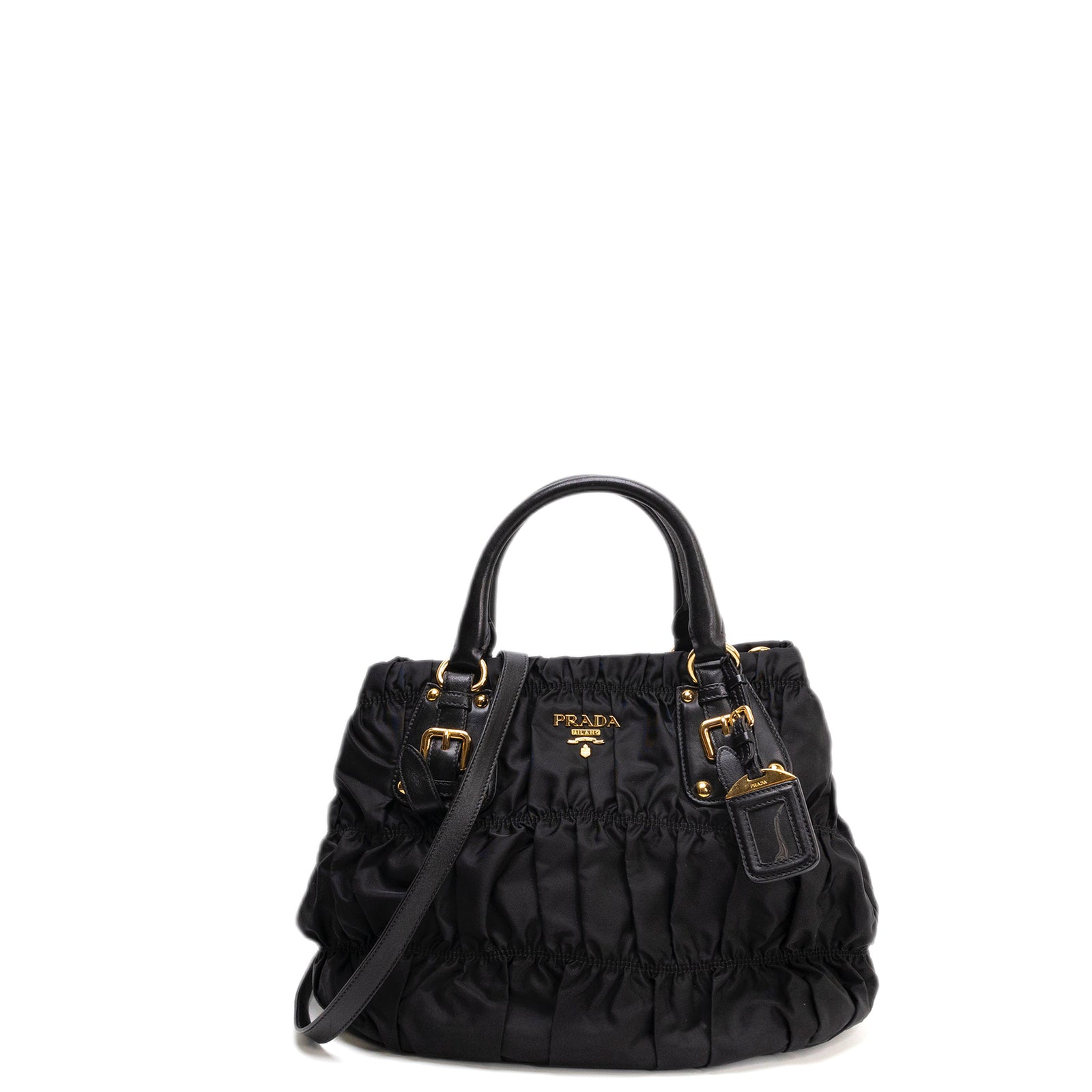 PRADA TESSUTO GAUFRE TOTE BLACK GHW