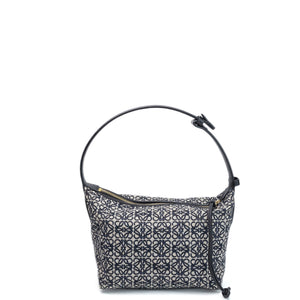 LOEWE CUBI ANAGRAM BAG JACQUARD CANVAS NAVY / BLACK GHW