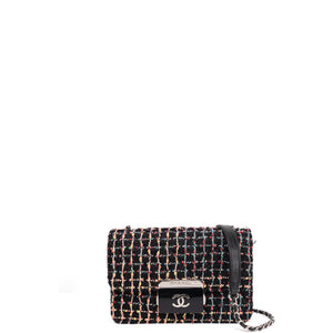 CHANEL TWEED BEAUTY LOCK FLAP BAG MUTICOLOURED BLACK SHW