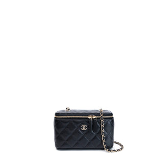 CHANEL LONG VANITY WITH CHAIN CAVIAR BLACK LGHW