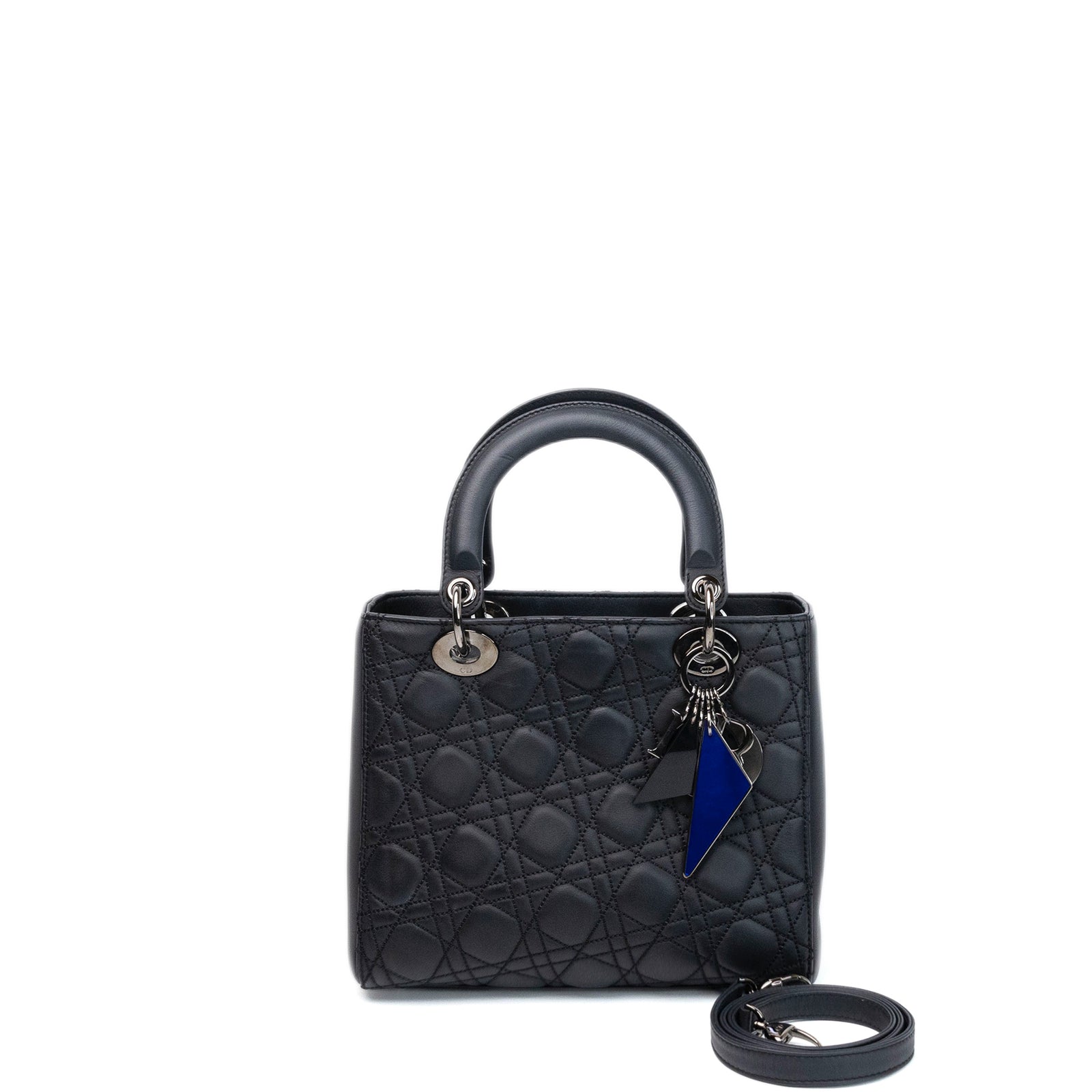 CHRISTIAN DIOR MEDIUM LADY DIOR ANSELM REYLE BLACK CALFSKIN SHW