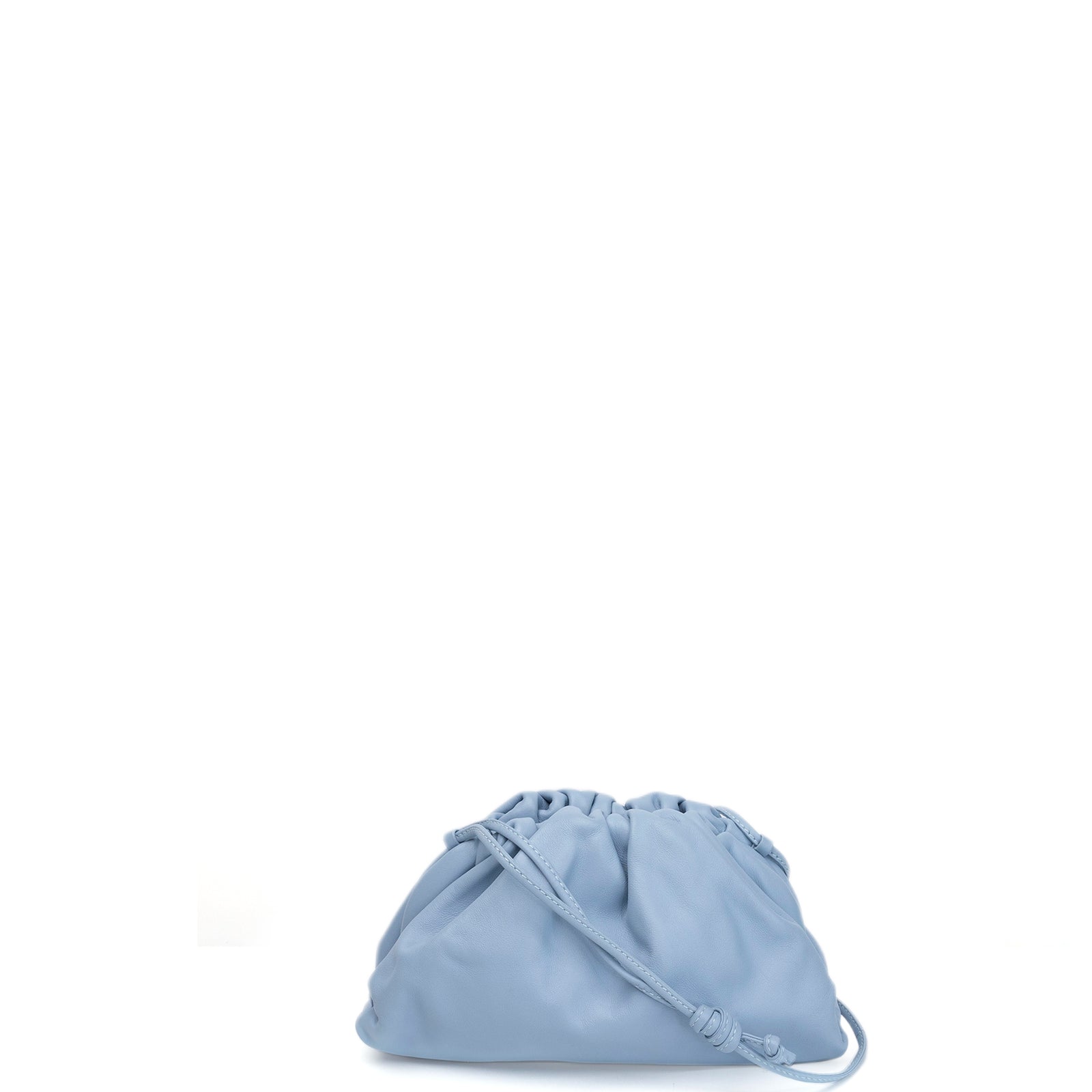 BOTTEGA VENETA MINI POUCH CALFSKIN BLUE GHW