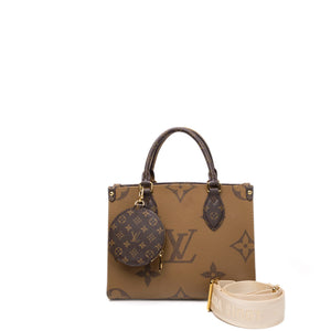 LOUIS VUITTON ON THE GO BROWN MONOGRAM CANVAS TOTE BAG GHW (MICROCHIP)