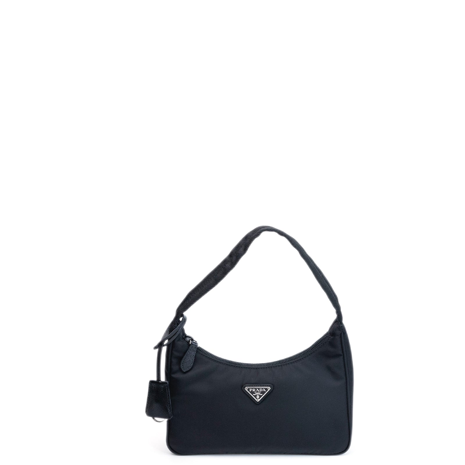 PRADA NYLON MINI TESSUTO SHOULDER BAG BLACK SHW