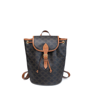 CELINE MEDIUM BACKPACK FOLCO IN TOILE TRIOMPHE CANVAS / CALFSKIN GHW