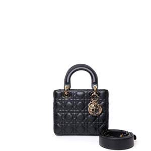 CHRISTIAN DIOR MY ABC DIOR SMALL LADY DIOR LAMBSKIN BLACK GHW