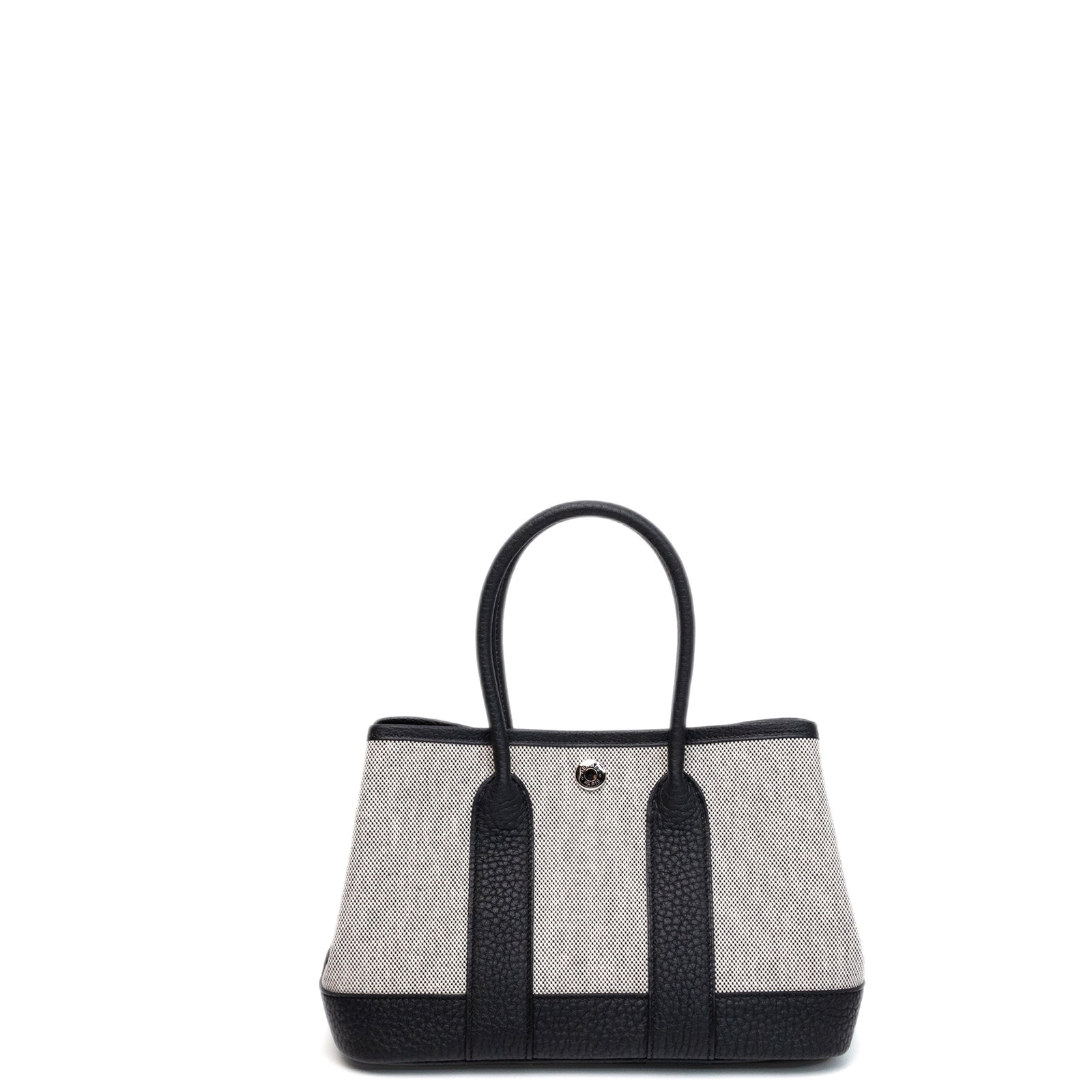 HERMES NEO GARDEN PARTY 23 NEGONDA / CANVAS ECRU / BLACK SHW STAMP G