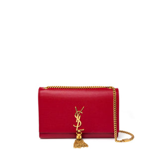SAINT LAURENT KATE BAG MEDIUM RED CALFSKIN LEATHER GHW