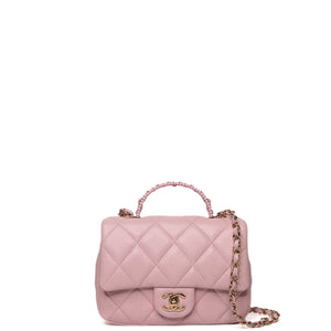 CHANEL 25P TOP HANDLE MINI FLAP BAG （MICROCHIP)