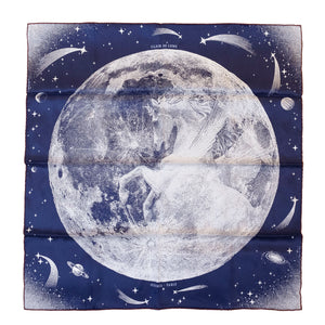 HERMES SILK SCARF CLAIR DE LUNE MARINE / BLANC / BORDEAUX 70 CM