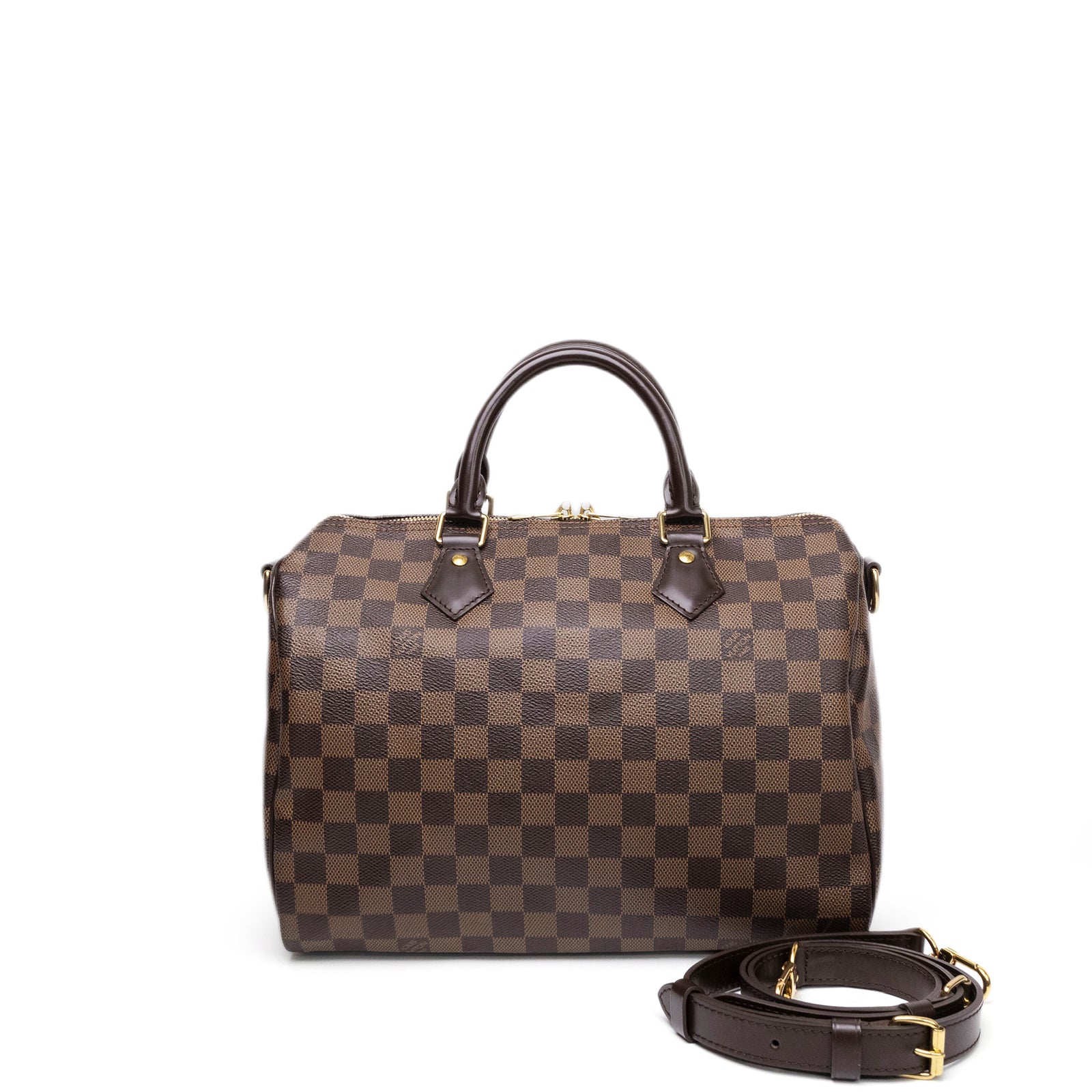 LOUIS VUITTON SPEEDY BANDOULIERE 30 DAMIER EBENE CANVAS GHW