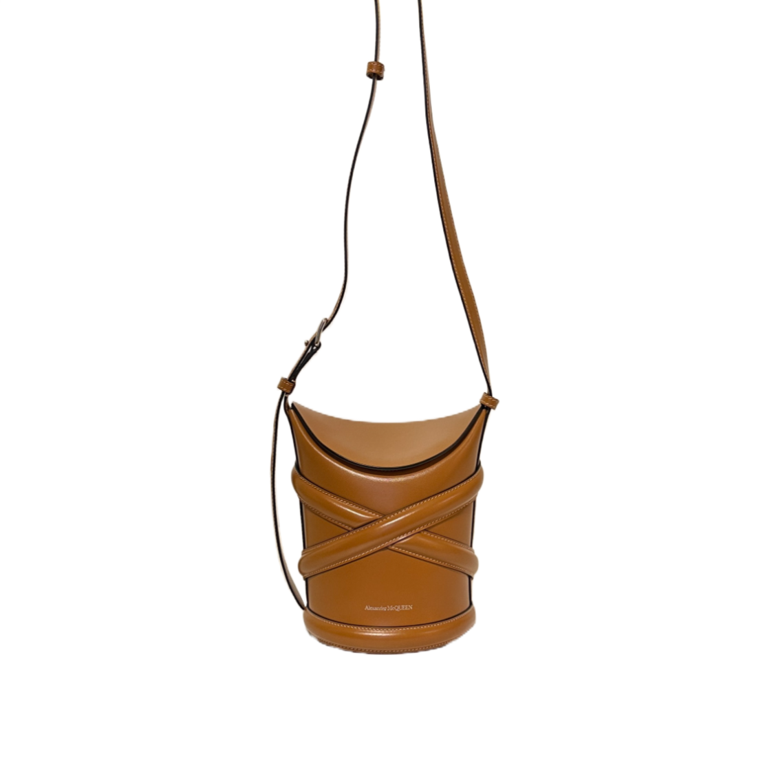 ALEXANDER MACQUEEN THE CURVE SMALL BAG TAN