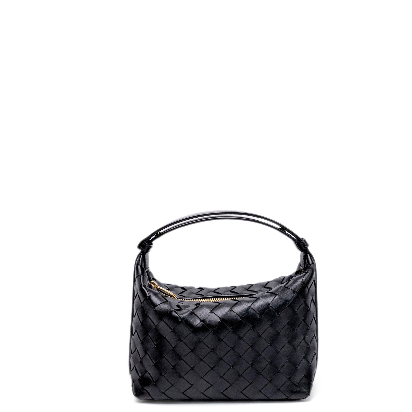 BOTTEGA VENERA MINI WALLACE SHOULDER BAG CALFSKIN BLACK GHW