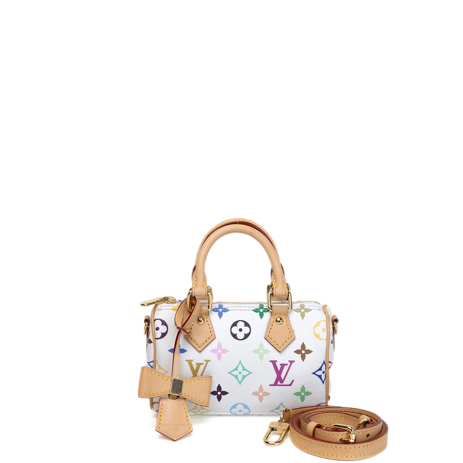 LOUIS VUITTON TAKASHI MURAKAMI NANO SPEEDY MONOGRAM CANVAS / LEATHER WHITE / MULTICOLOUR GHW