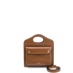 BURBERRY MINI POCKET BAG BROWN CALFSKIN GHW