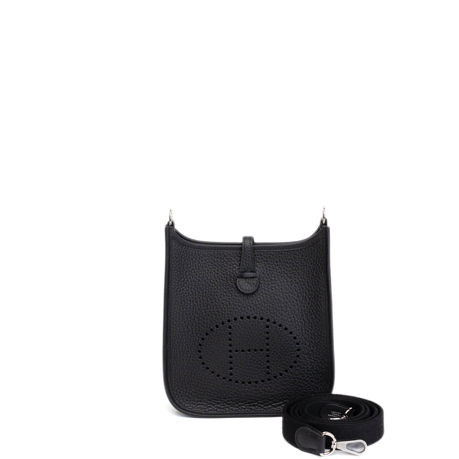 HERMES MINI EVELYNE CLEMENCE BLACK SHW STAMP K