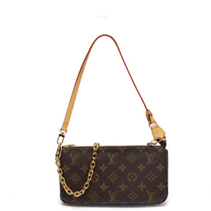 LOUIS VUITTON POCHETTE ACCESSOIRES BROWN/MULTICOLOUR  MONOGRAM CANVAS GHW (MICROCHIP)