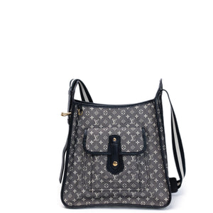 LOUIS VUITTON BESACE MARY KATE BAG BLUE MINI LIN CANVAS GHW