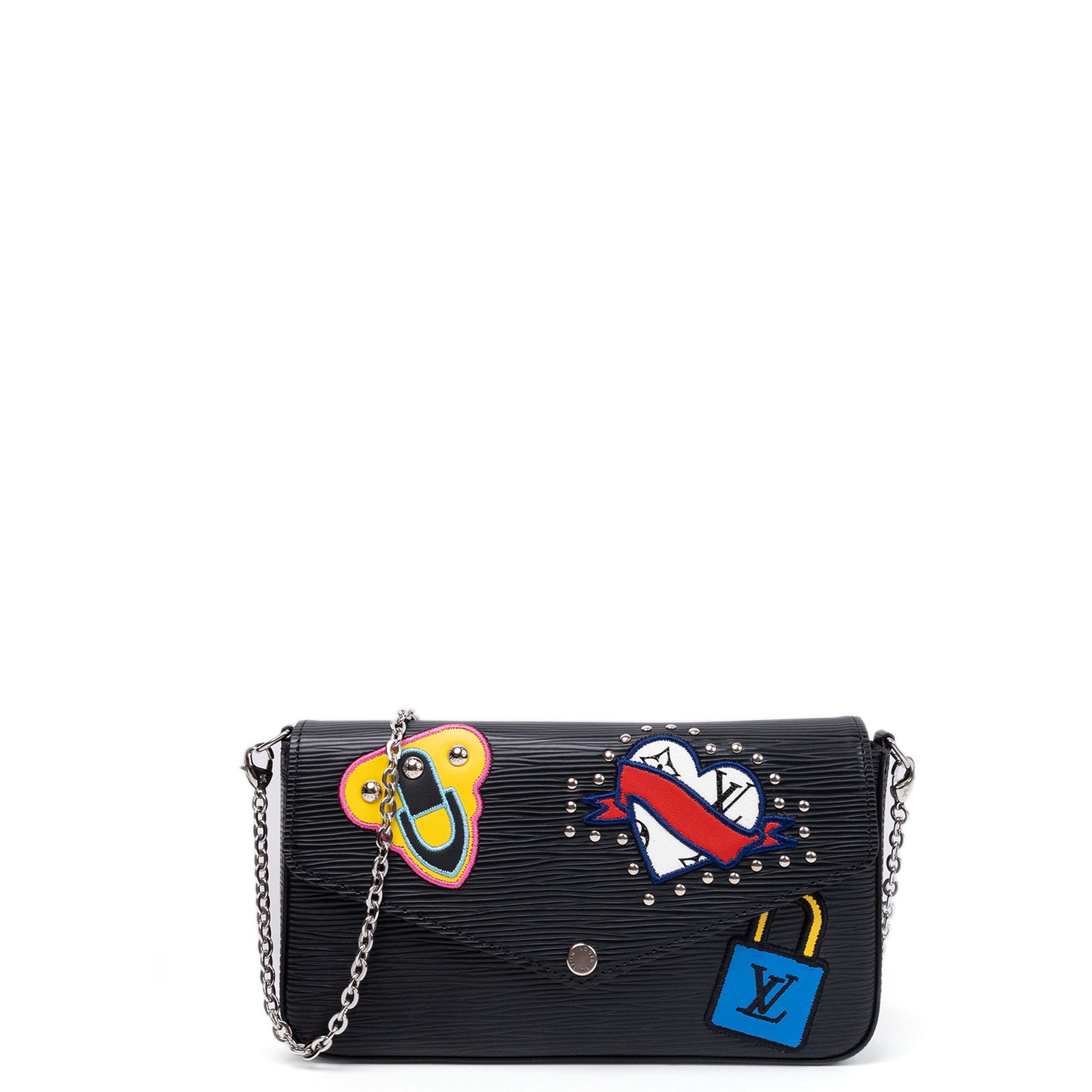 LOUIS VUITTON FELICIE POCHETTE BLACK EPI LEATHER SHW
