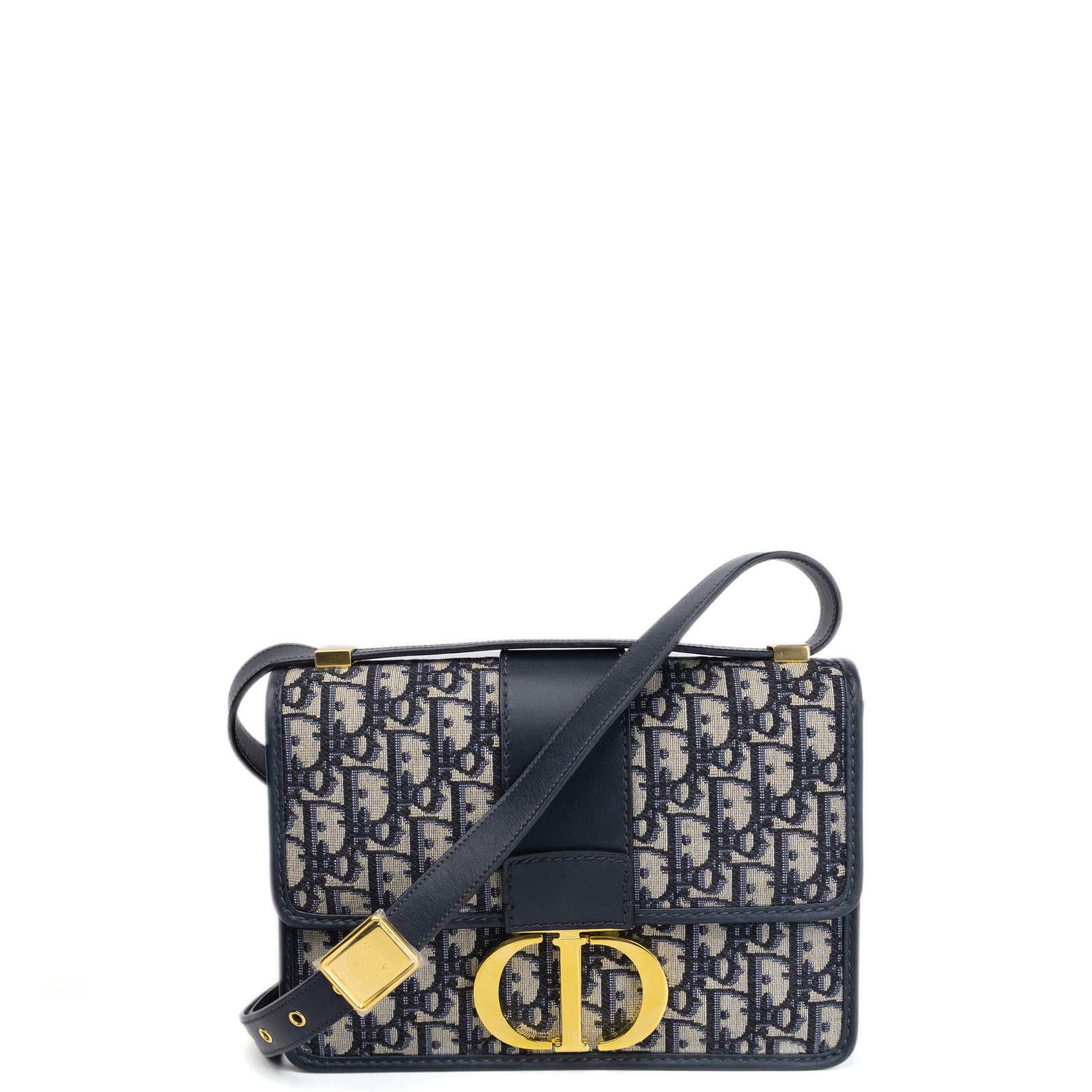 CHRISTIAN DIOR 30 MONTAIGNE BAG BLUE OBLIQUE JACQUARD GHW